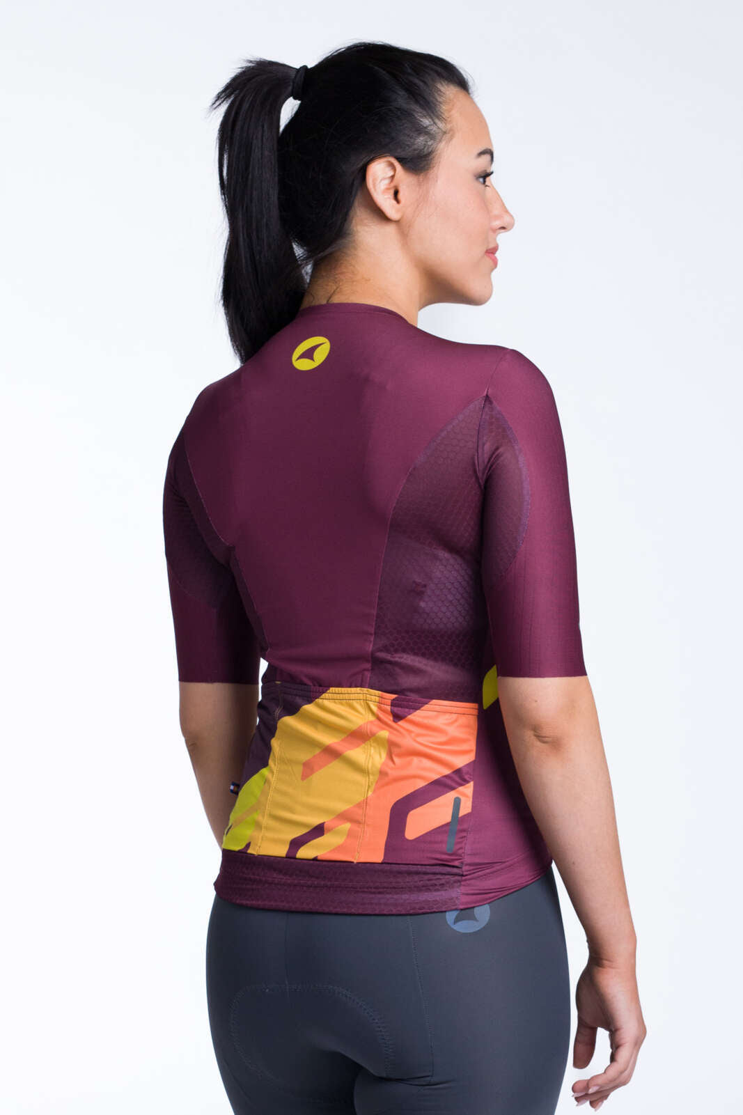 Women's Burgundy Aero Cycling Jersey - Flyte Back View