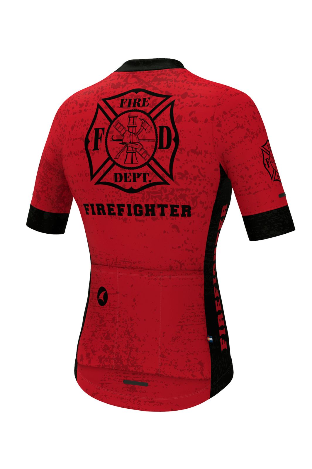 Women's First Responder Firefighter Cycling Jersey - Ascent Aero Back View