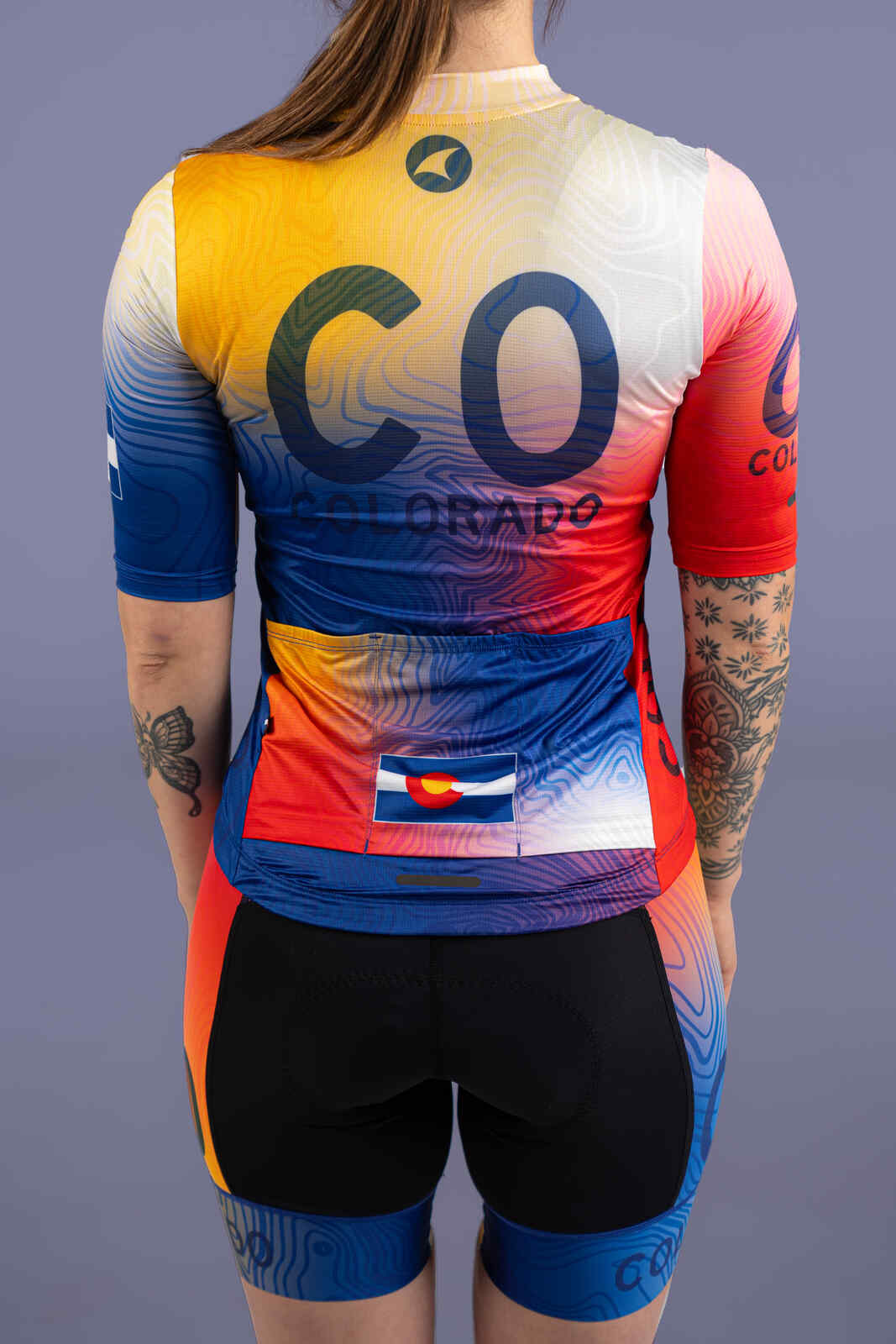 Women's Colorado Flag Cycling Jersey - Ascent Aero Back Pockets