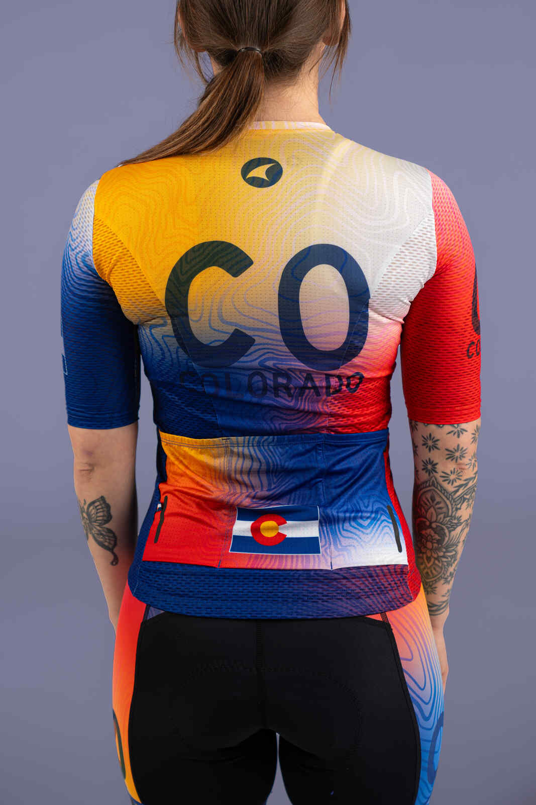 Women's Colorado Flag Mesh Cycling Jersey - Back Pockets