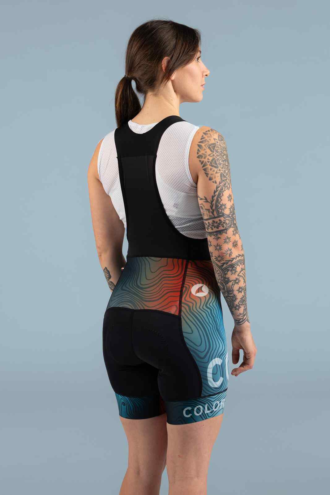 Women's Colorado Geo Cycling Bibs - Back View