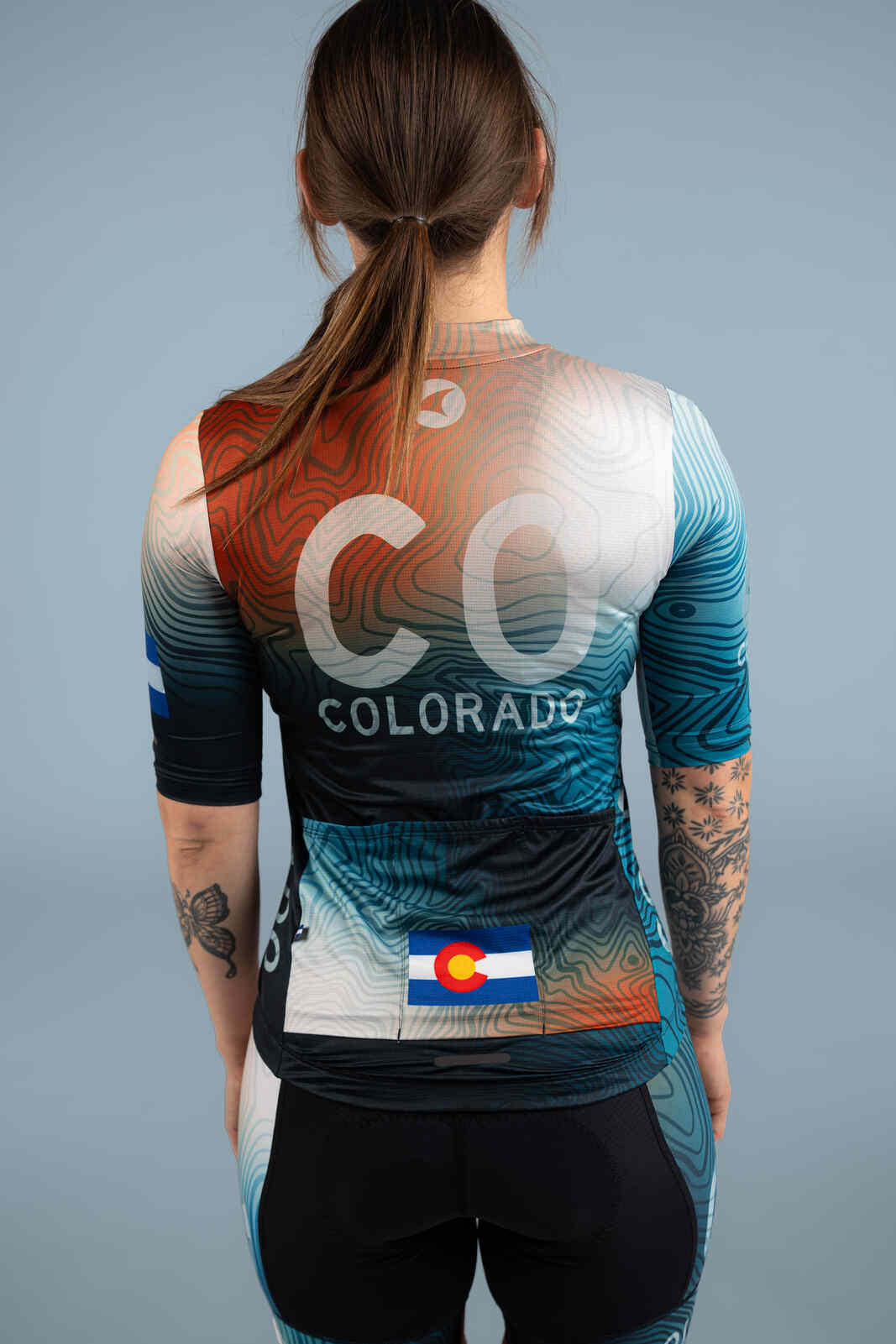 Women's Colorado Geo Cycling Jersey - Ascent Aero Back View