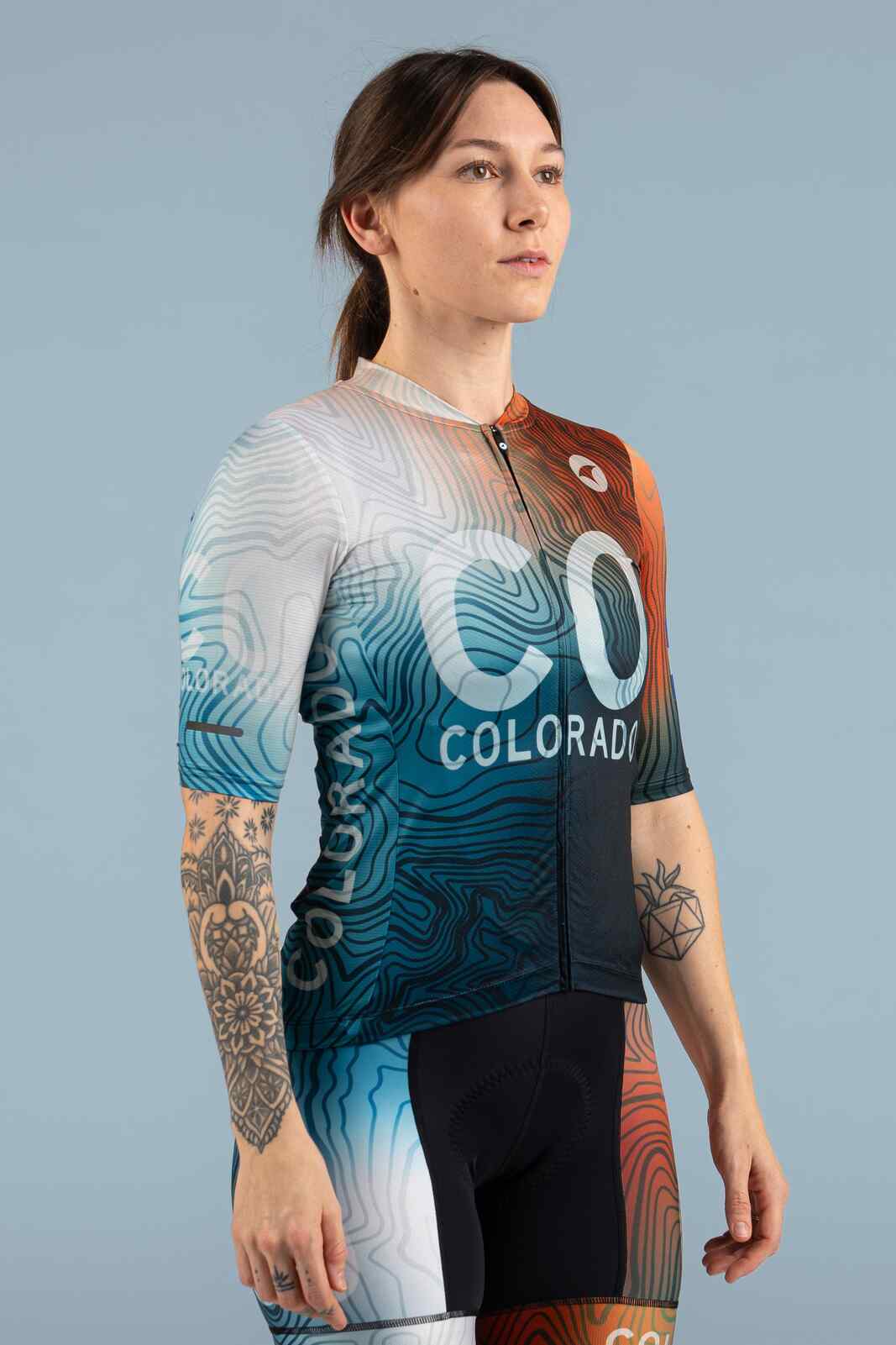 Women's Colorado Geo Cycling Jersey - Ascent Aero Front View