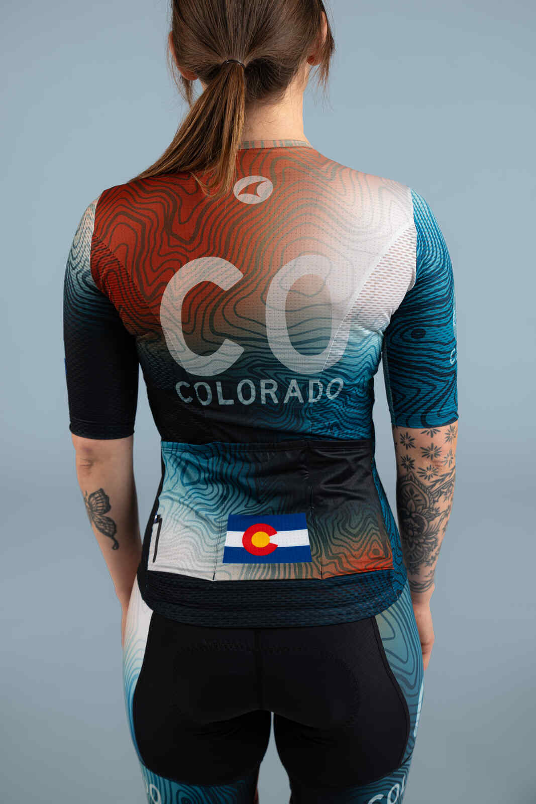 Women's Colorado Geo Mesh Cycling Jersey - Back Pockets