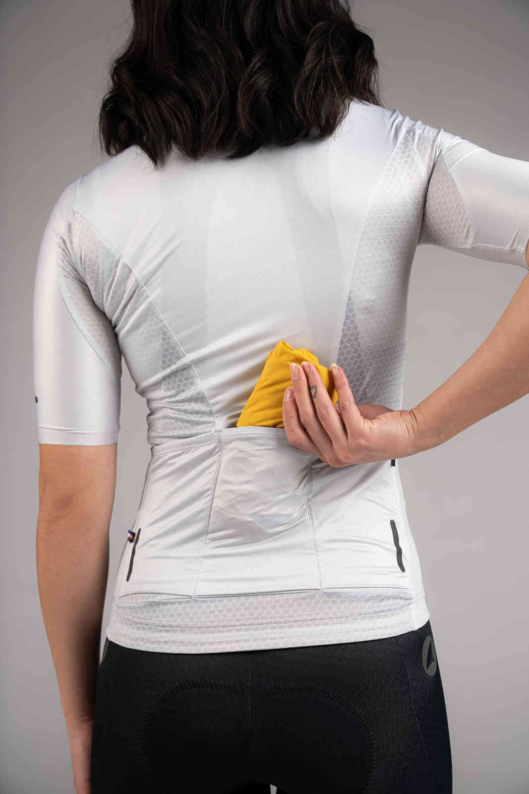 Women's Golden Yellow Packable Cycling Wind Vest - Rolled Up