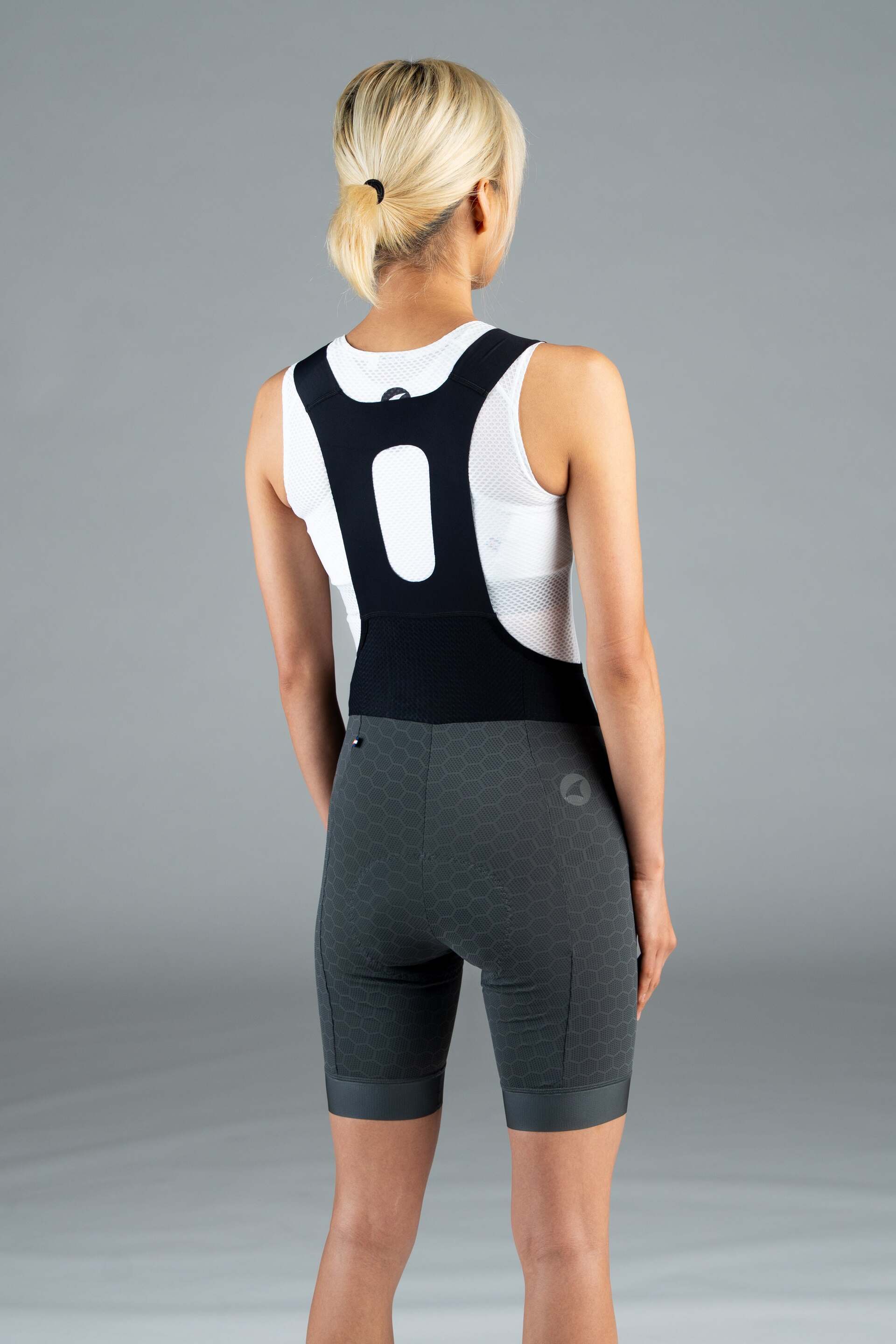 Women's Grey 12-Hour Cycling Bibs - Back View