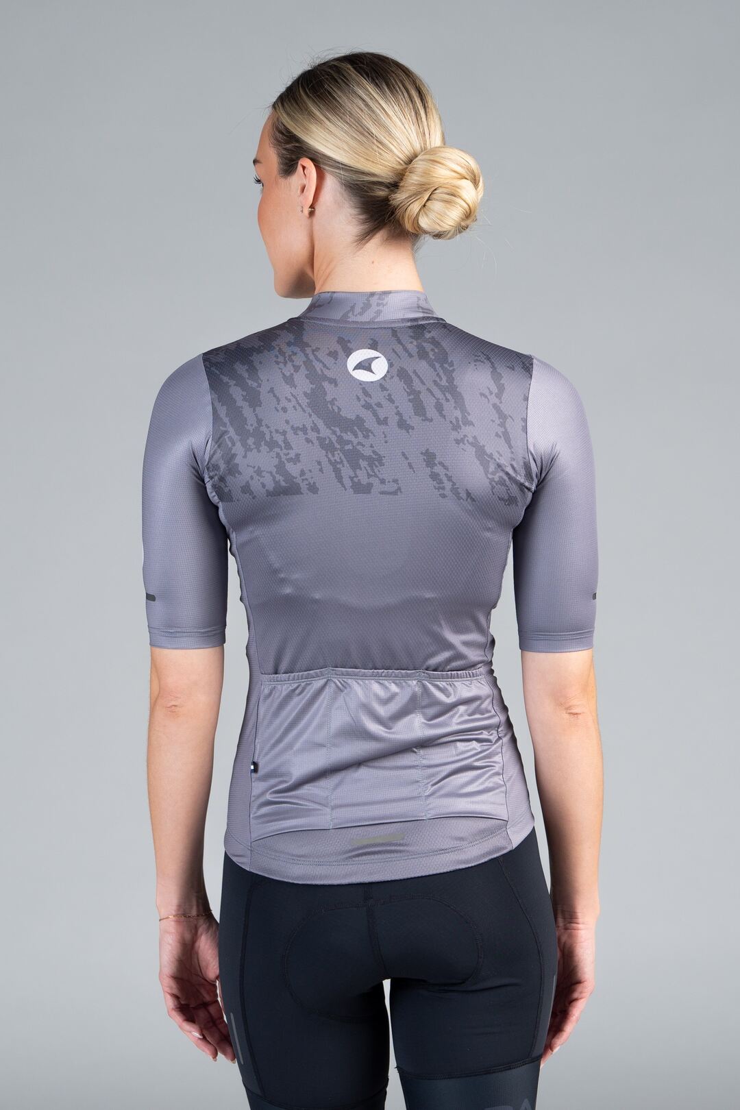 Women's Grey Ascent Aero Cycling Jersey - Back View