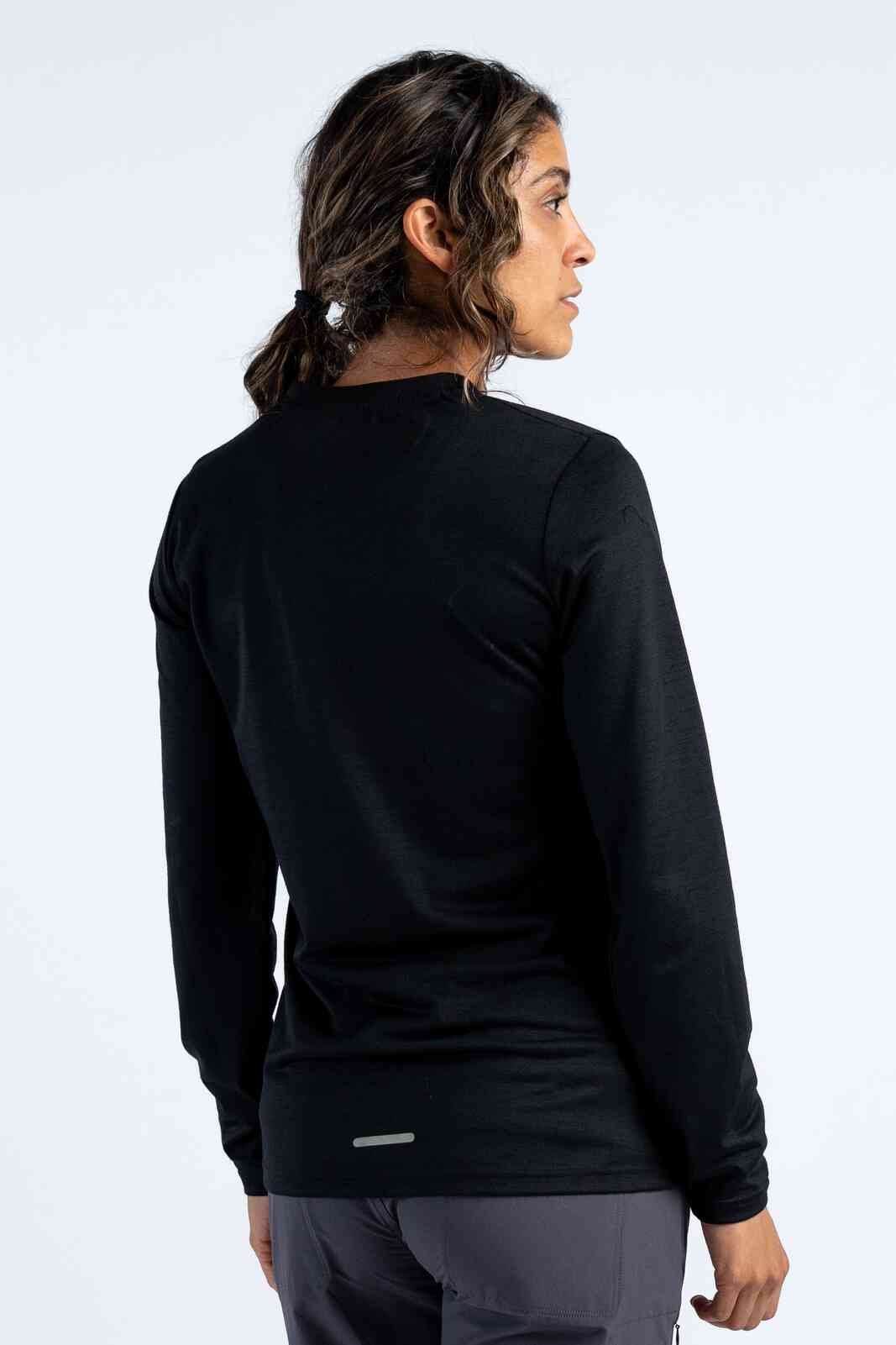 Women's Merino Wool Long Sleeve MTB Jersey - Back View