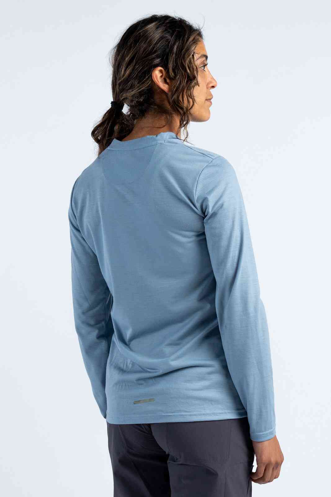 Women's Merino Wool Long Sleeve MTB Jersey - Back View 