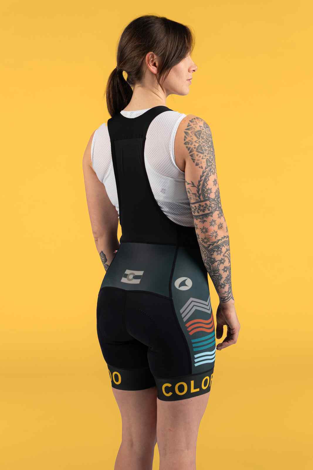 Women's Navy Blue Colorado Cycling Bibs - Back View