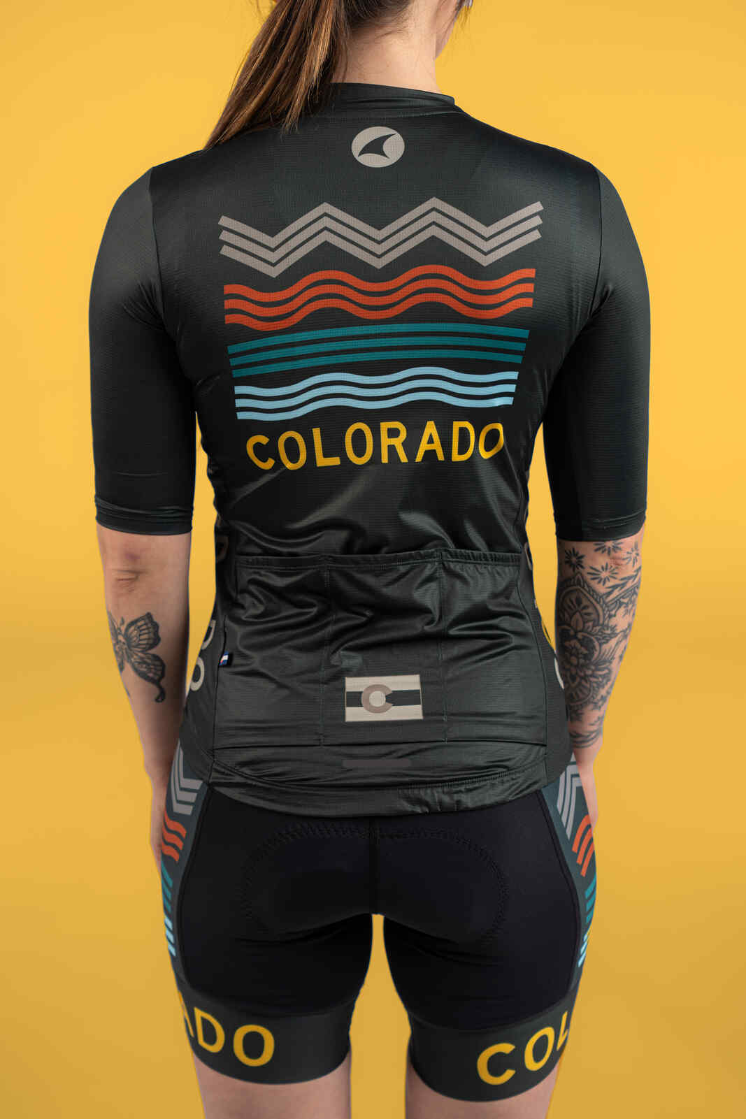 Women's Navy Blue Colorado Cycling Jersey - Back Pockets
