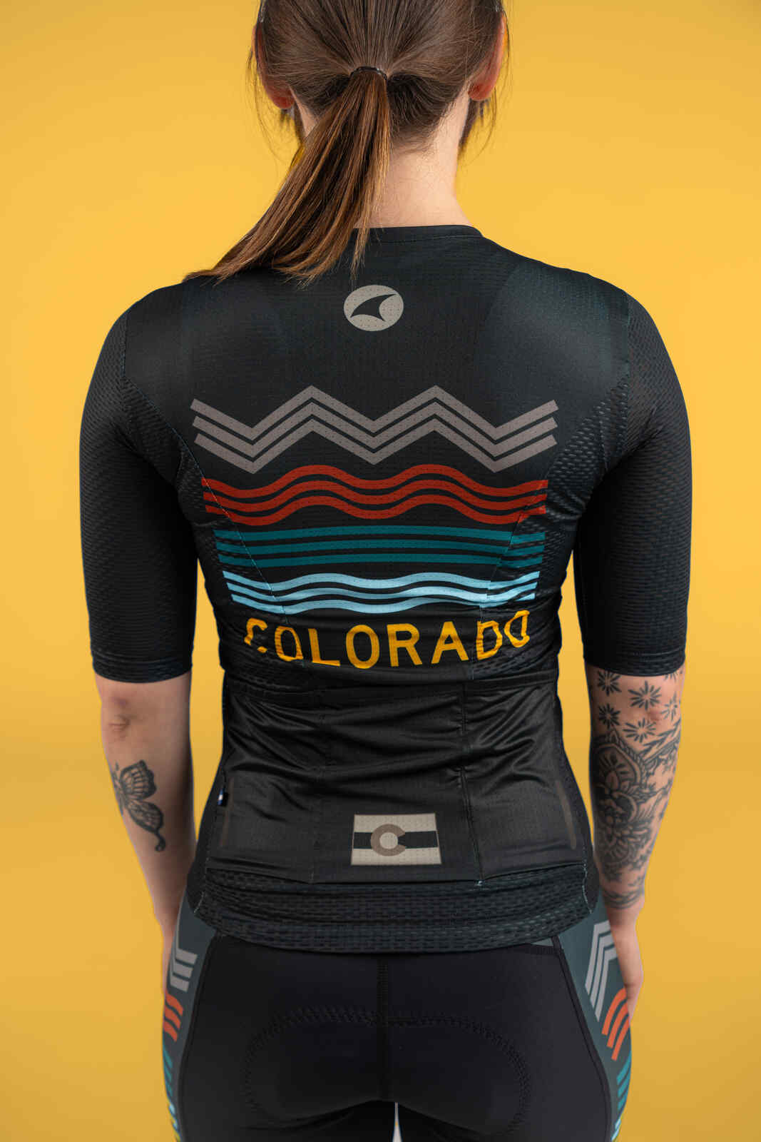 Women's Navy Blue Colorado Mesh Cycling Jersey - Back Pockets
