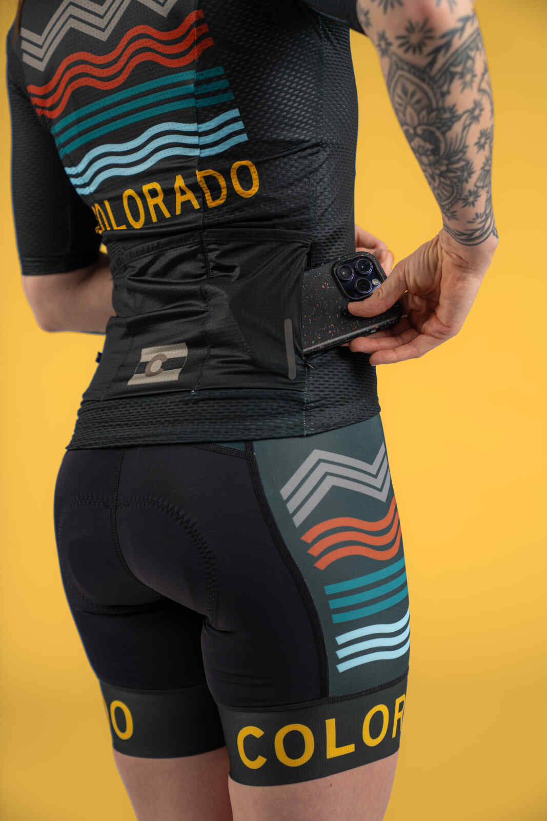 Women's Navy Blue Colorado Mesh Cycling Jersey - Zippered Valuables Pocket