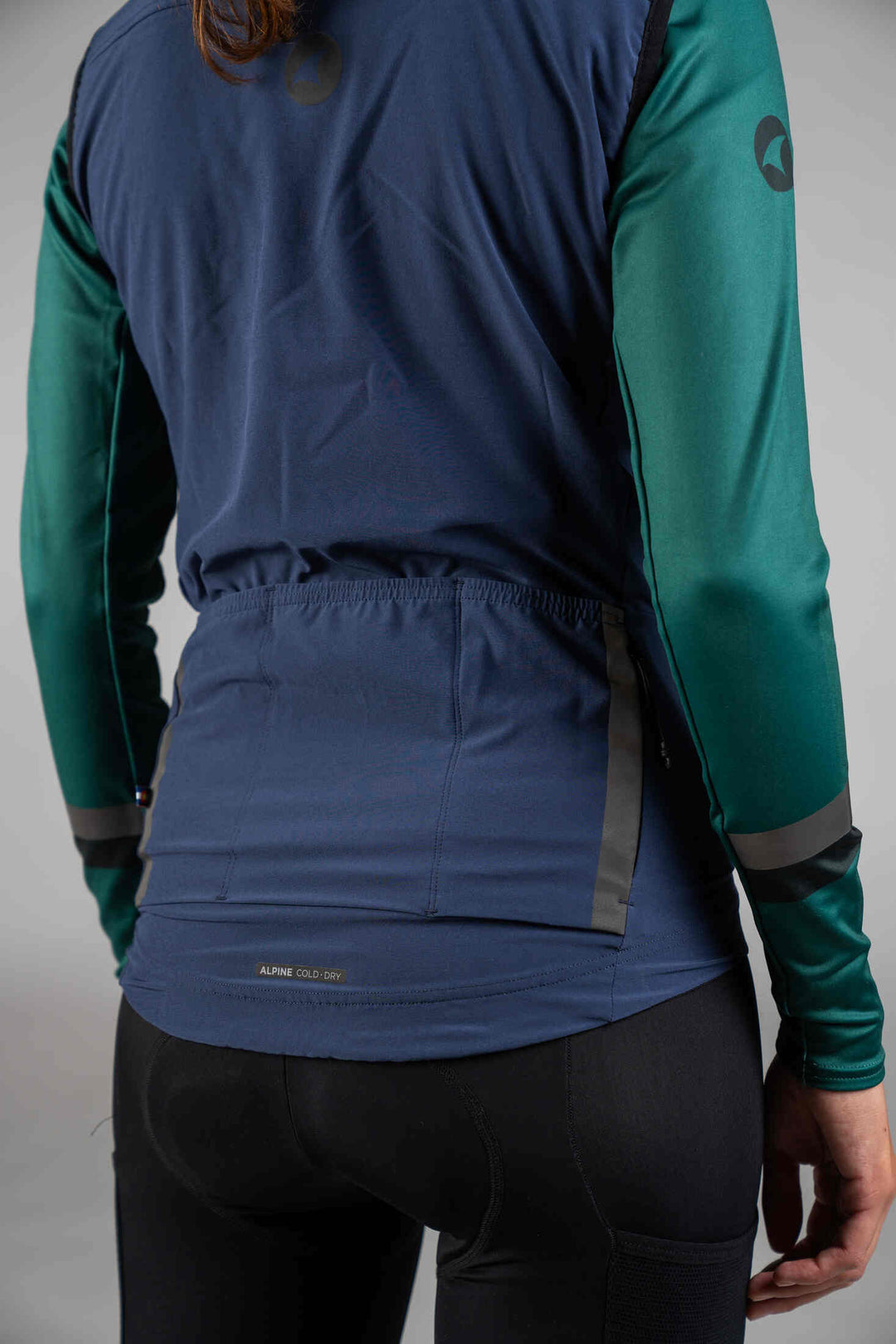 Women's Navy Blue Thermal Cycling Vest - Back Pockets