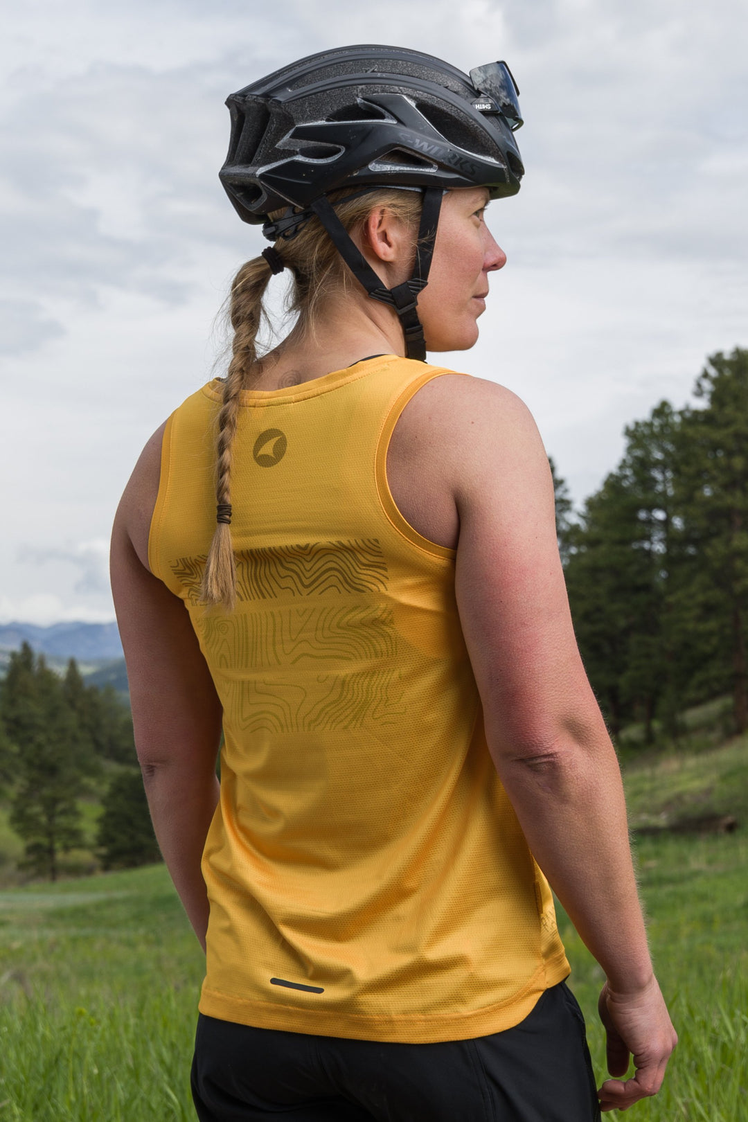 Women's Light Orange Cycling Singlet - Back View
