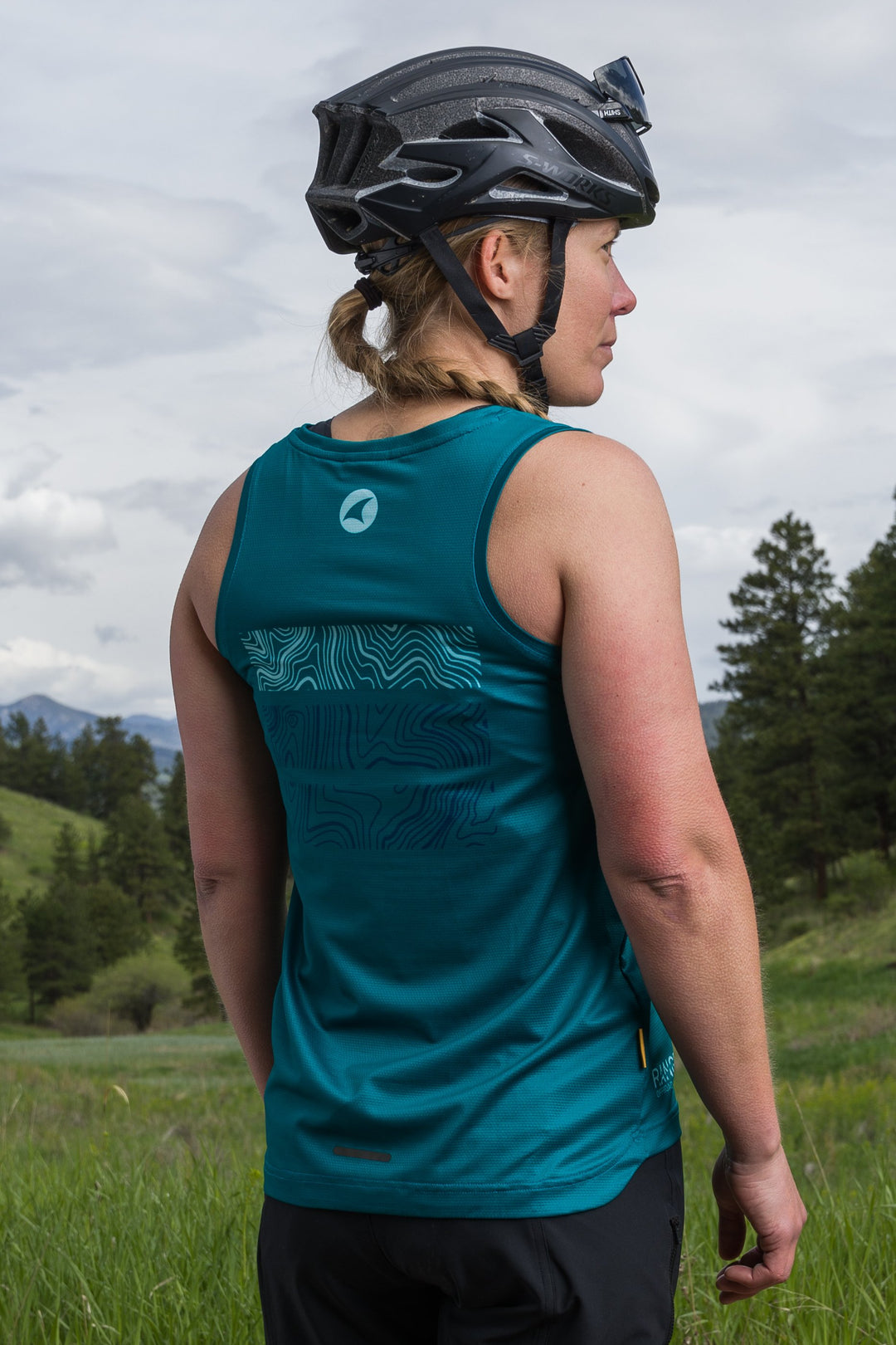 Women's Teal Cycling Singlet - Back View