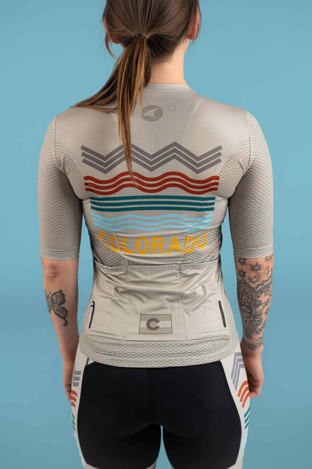Women's White Colorado Mesh Cycling Jersey - Back Pockets