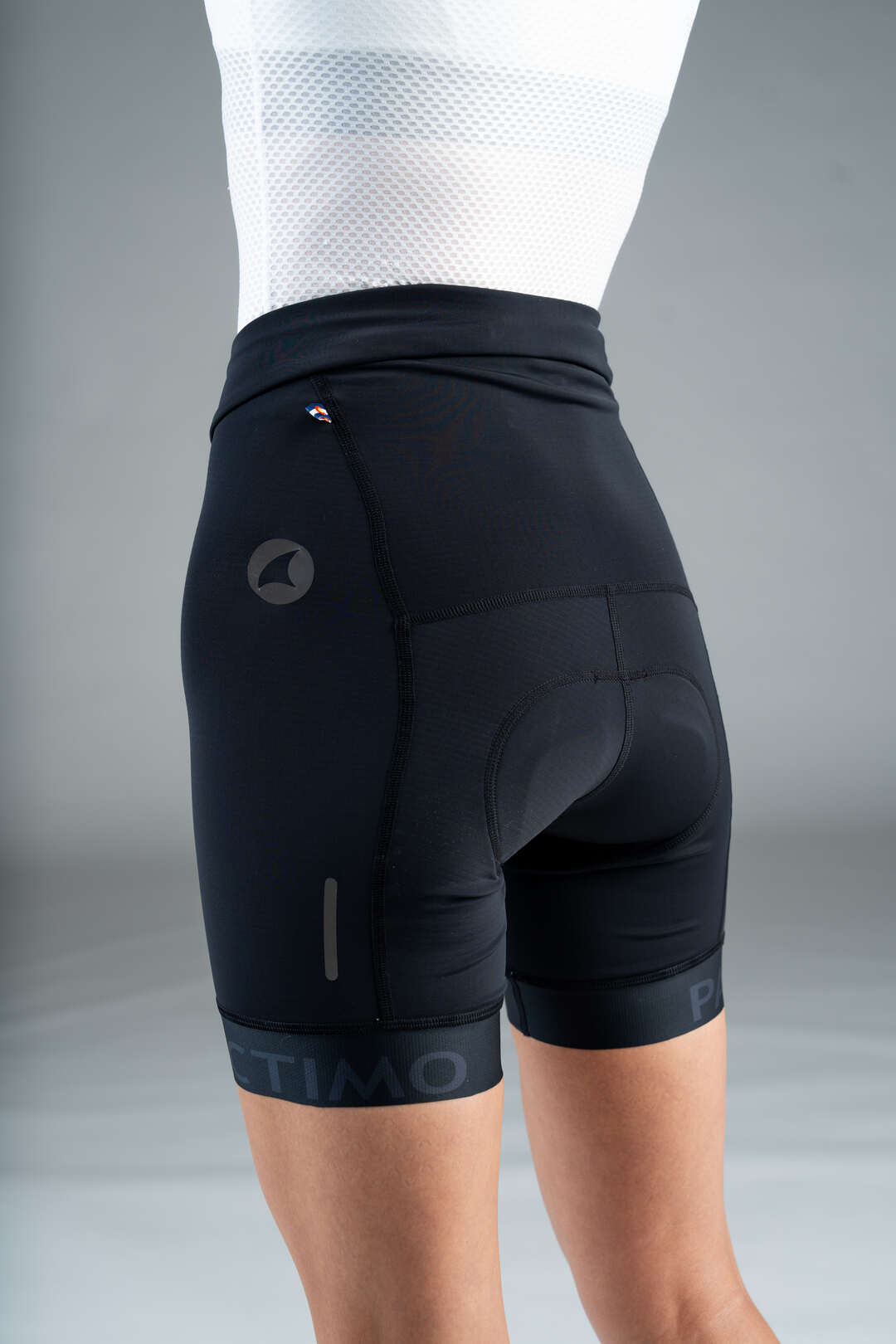 Women's Black Padded Bike Shorts - Back Side