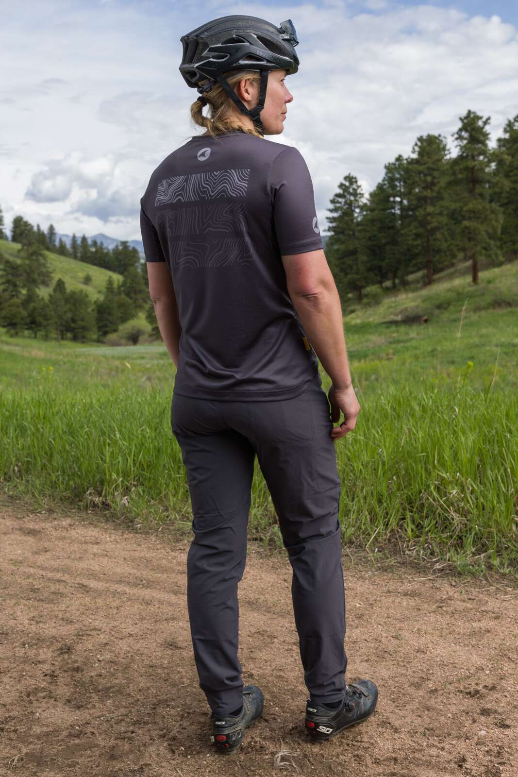 Women's Dark Gray MTB Pants - Back View