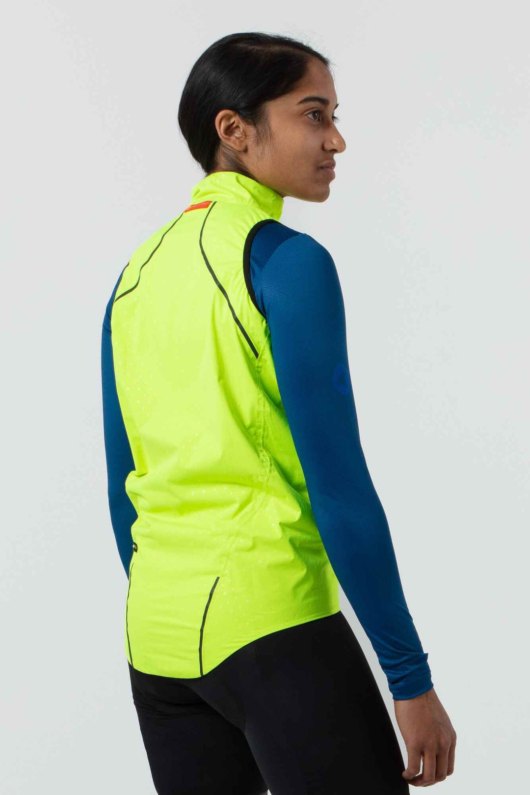 Women's High-Viz Yellow - Cycling Vest - Back View