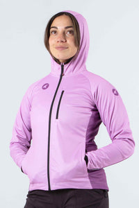 Women's Lilac MTB Jacket - Hood Front View