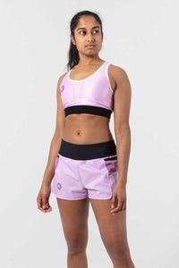 Women's Lilac Running Shorts - Front View