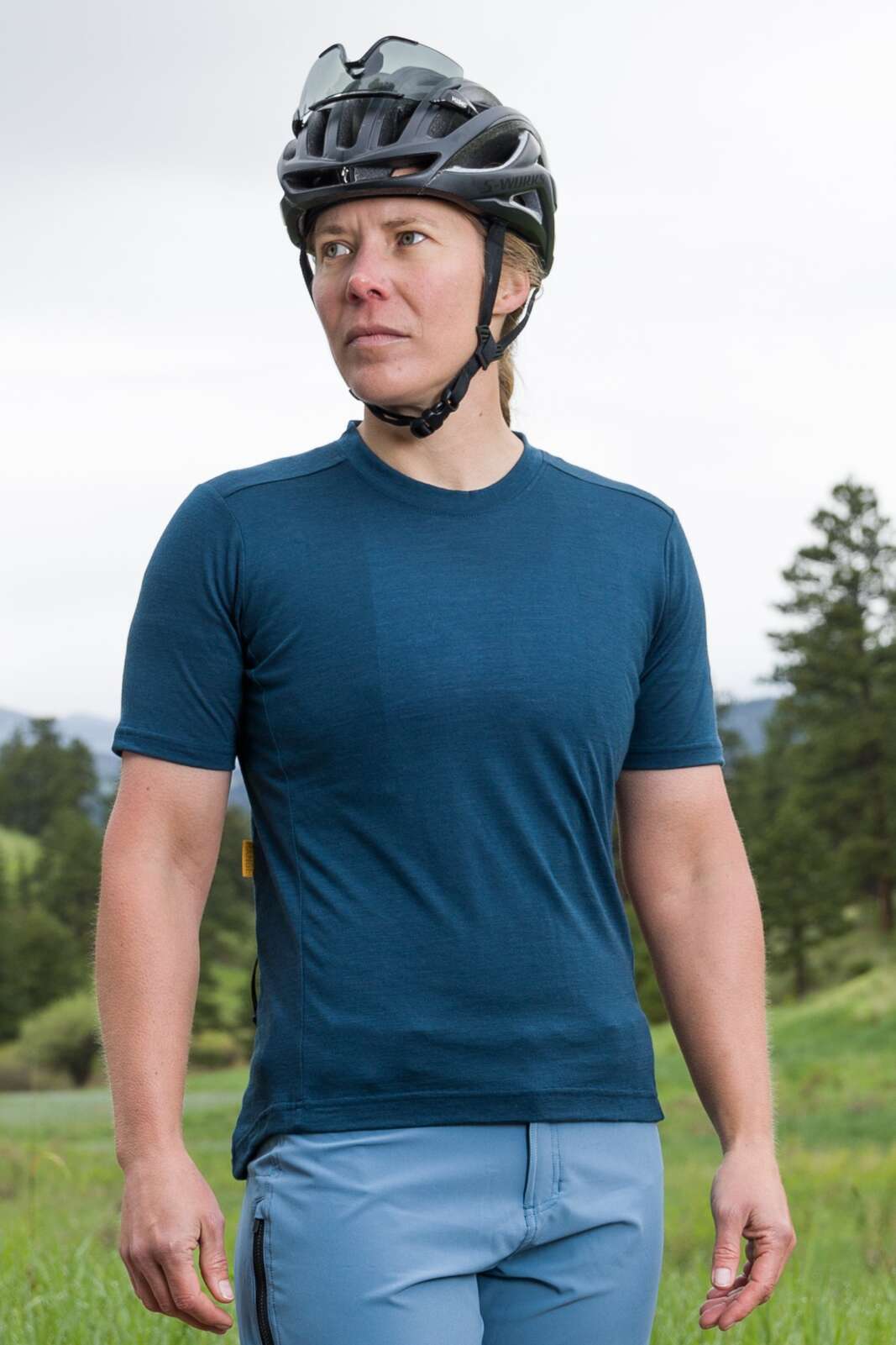 Women's Merino Wool Mountain Bike Shirt - Front View
