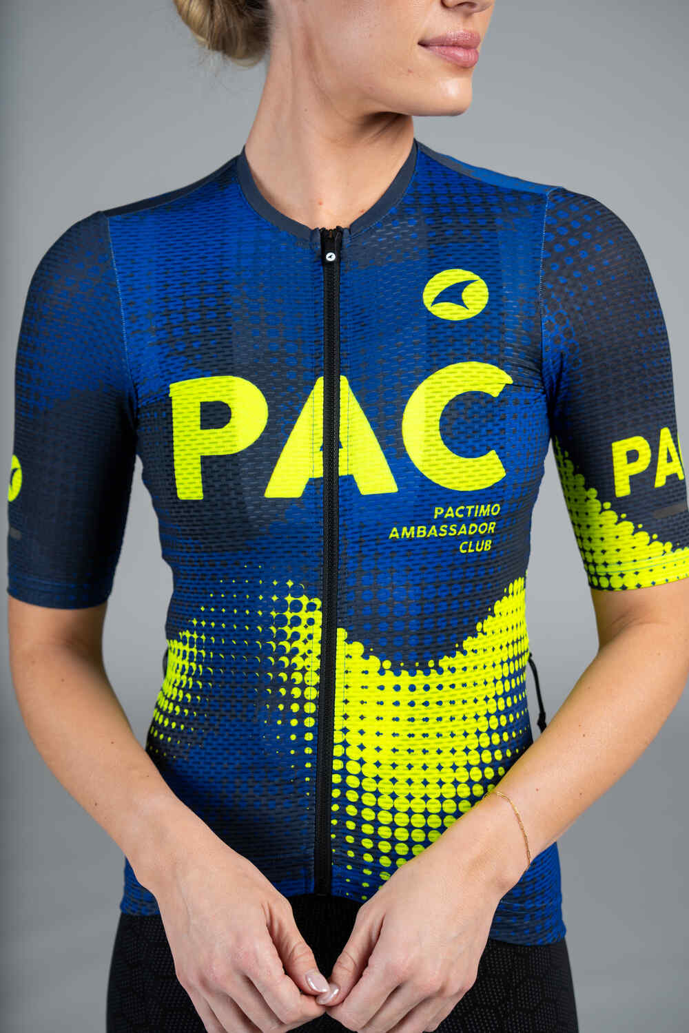 Women's PAC Aero Cargo Mesh Cycling Jersey - Azure Front Close-Up