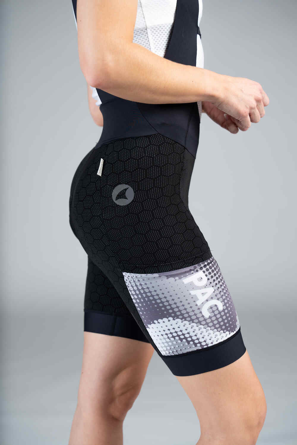 Women's PAC Cargo Bib Shorts - Granite Right Thigh