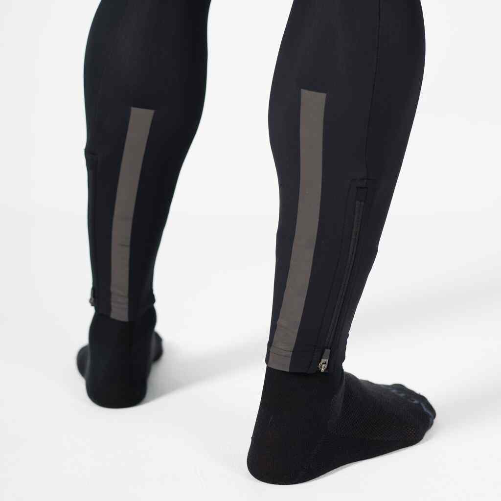 Reflective strips on calves of women's thermal cycling bib tights
