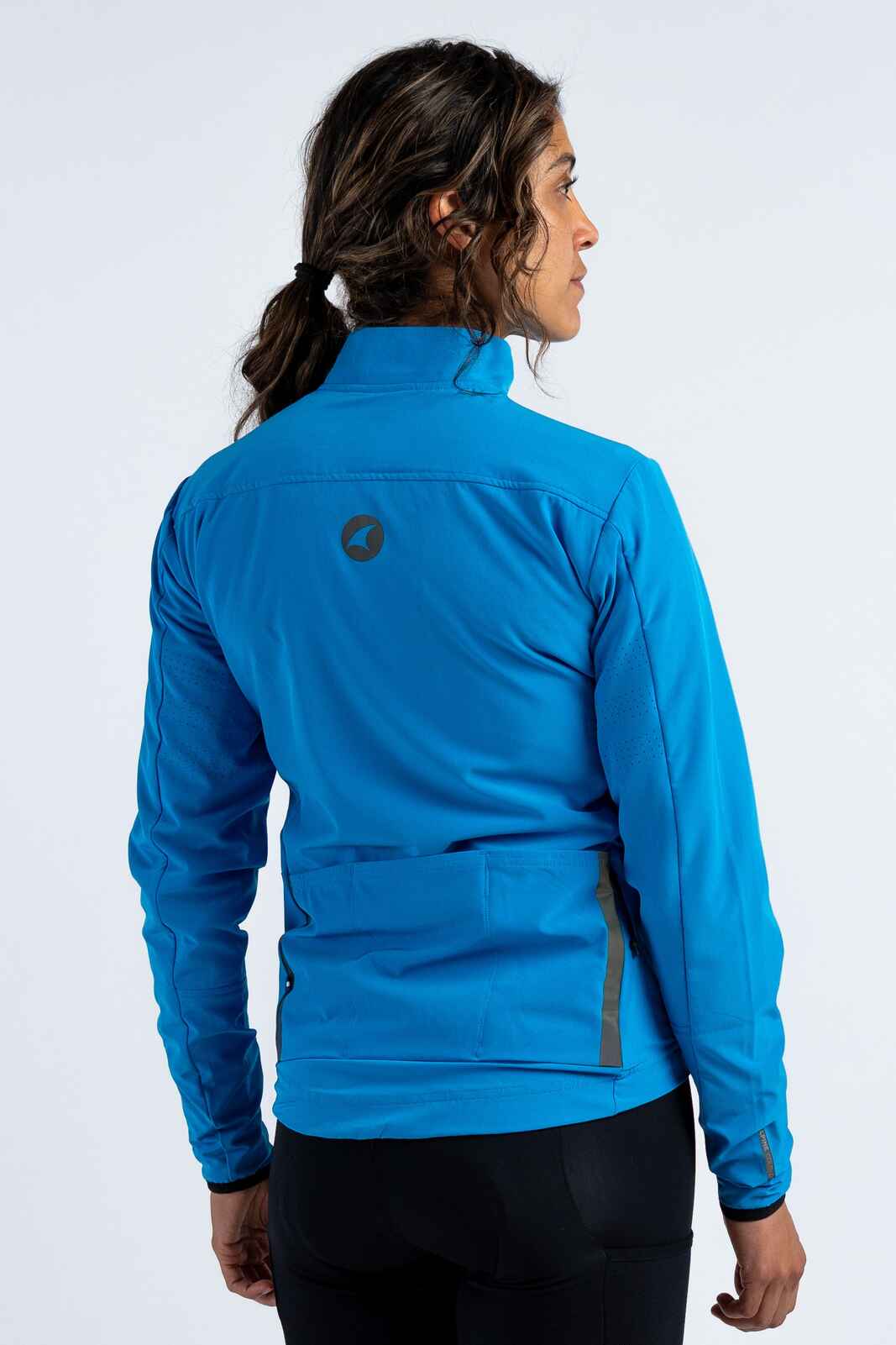 Women's Blue Winter Cycling Jacket - Alpine Back View