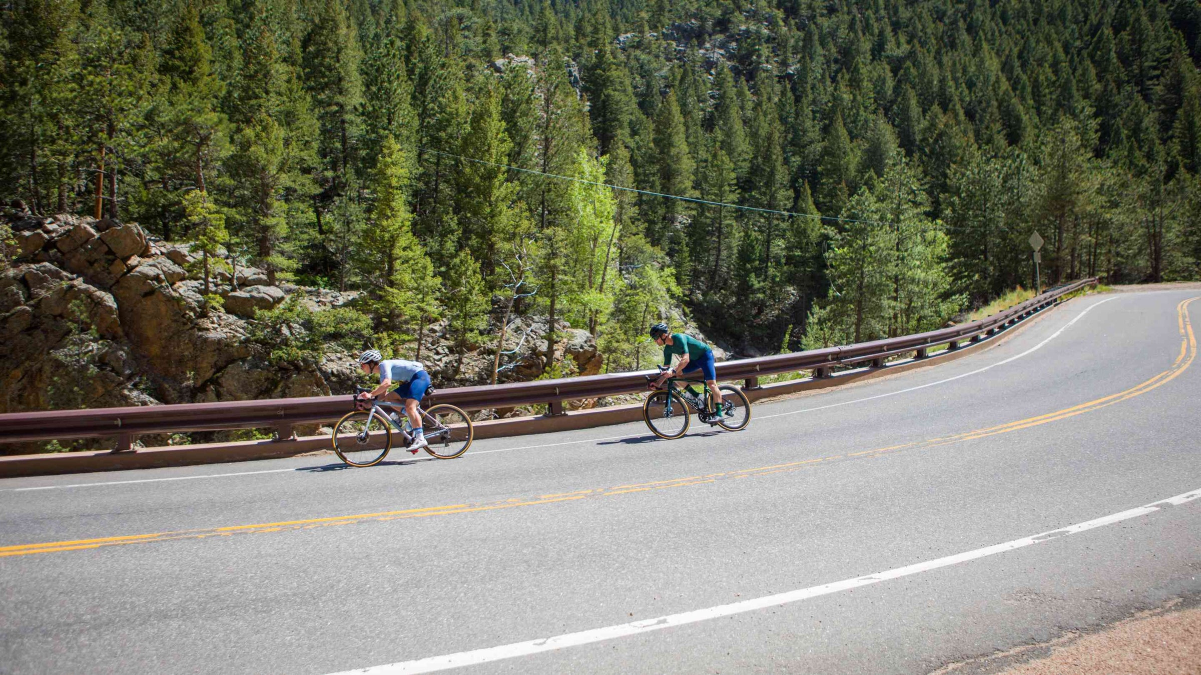 Cyclists Descending at Lefthand and Jamestown