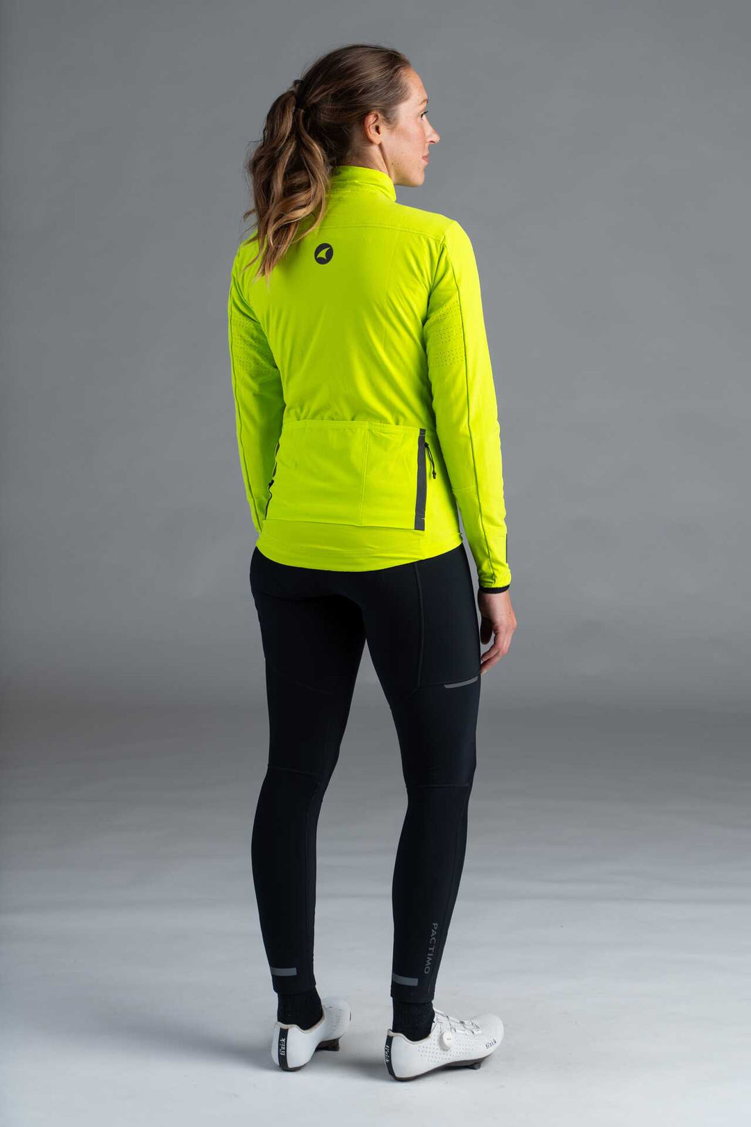 Women's High-Visibility Thermal Cycling Jacket - Full-Body Back View