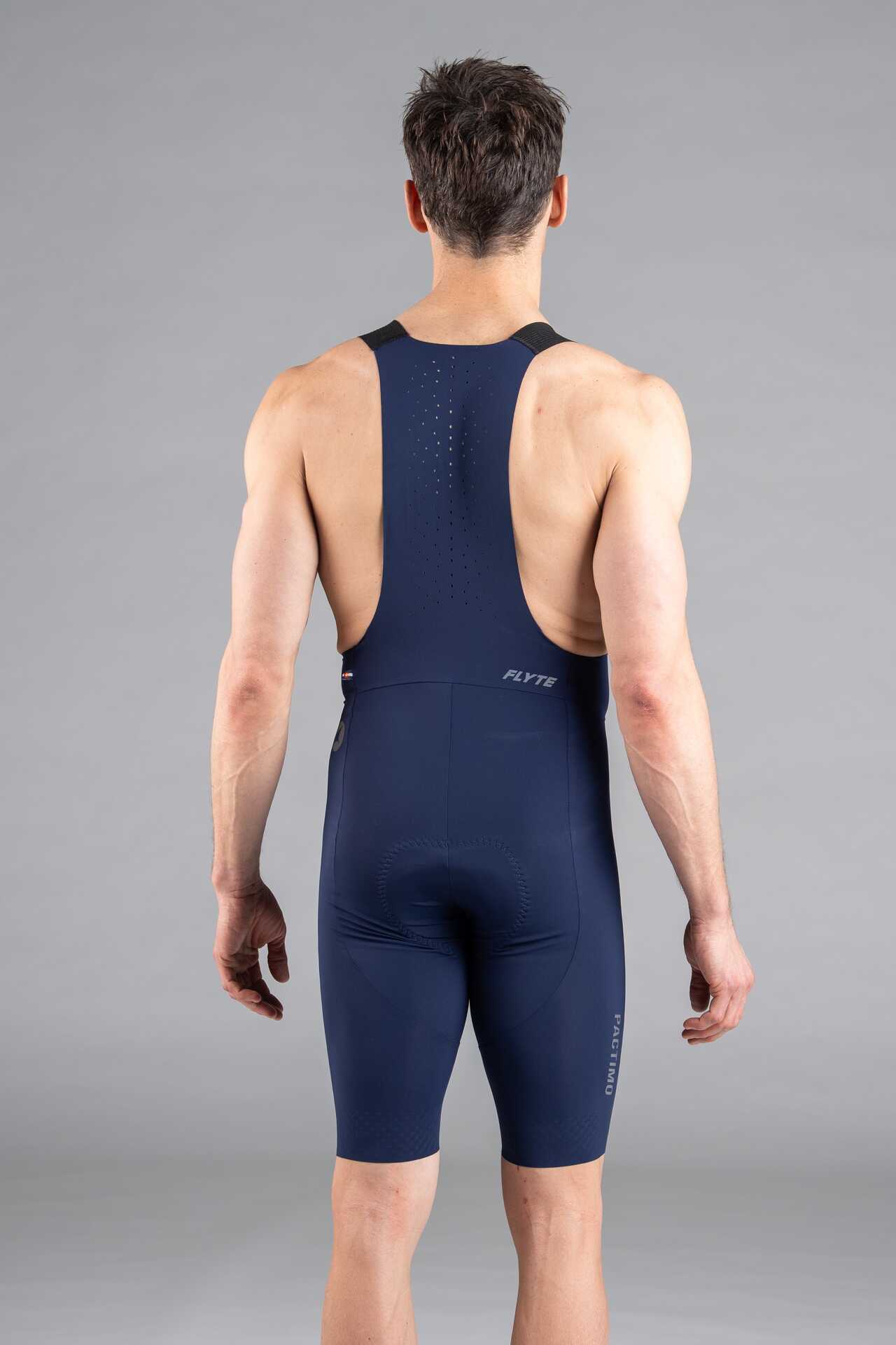 Men's Navy Blue Flyte Cycling Bibs - Back View