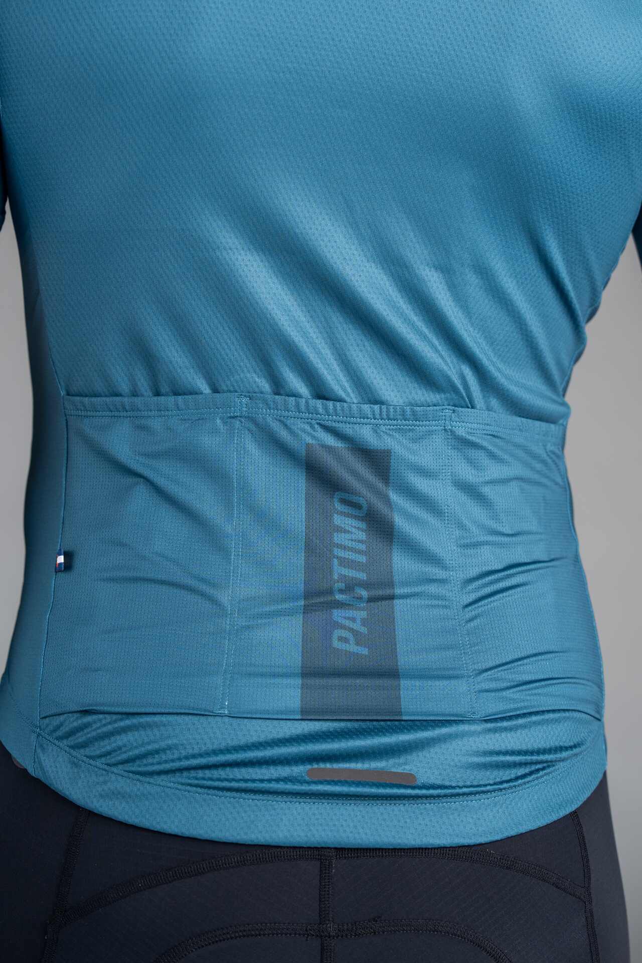 Men's Teal Ascent Aero Long Sleeve Cycling Jersey - Back Pockets