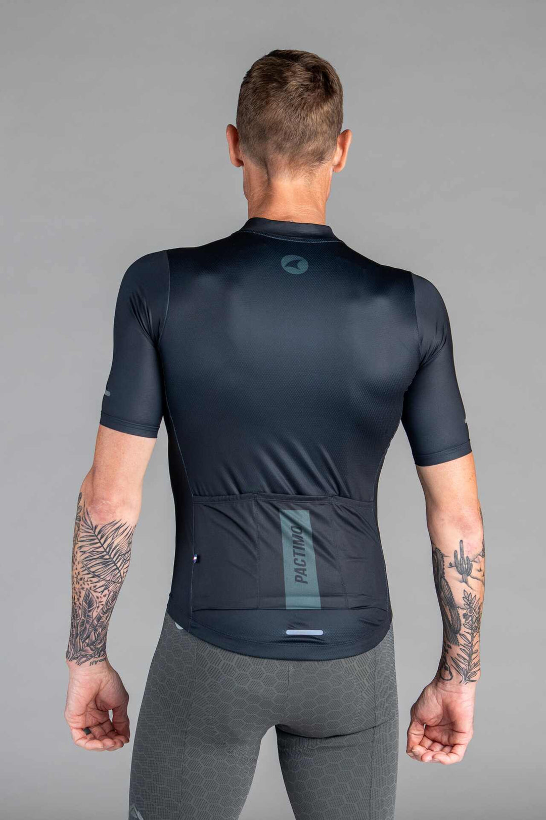 Men's Black Ascent Aero Cycling Jersey - Back View