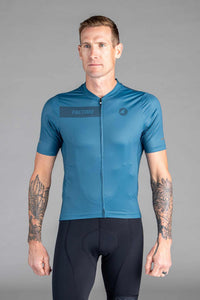 Men's Teal Ascent Cycling Jersey - Front View