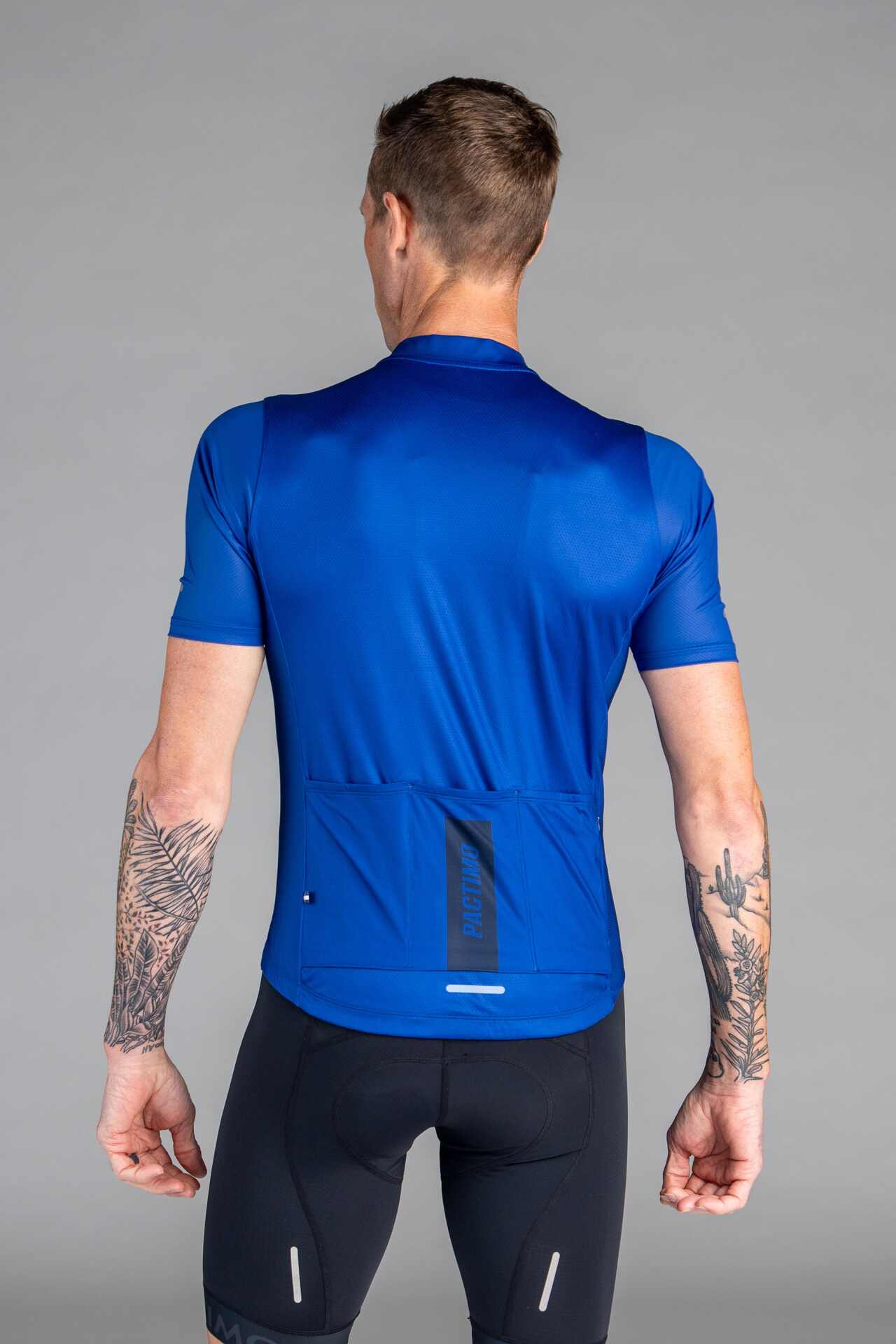 Men's Blue Ascent Cycling Jersey - Back View