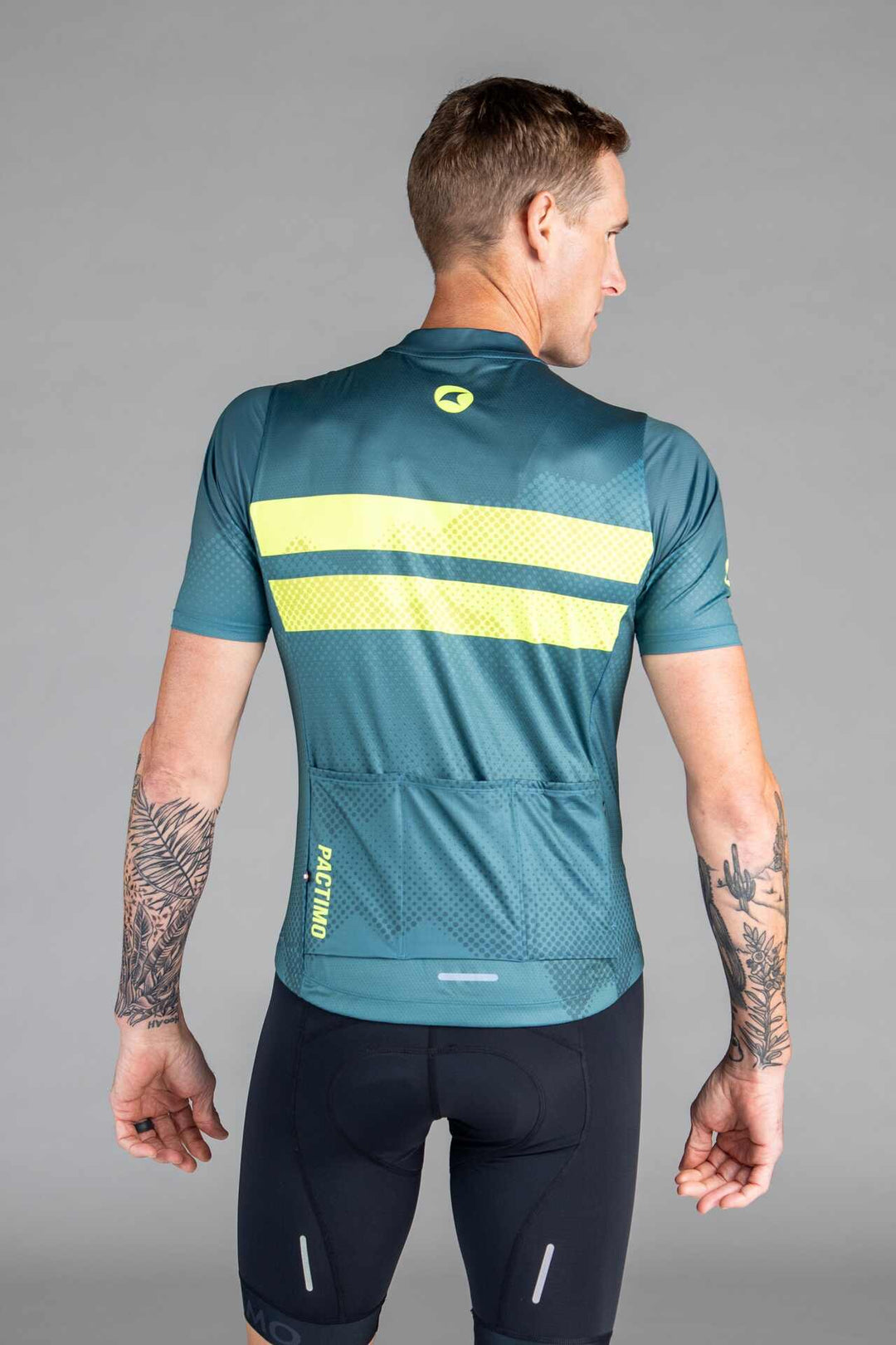 Men's Teal Ascent Cycling Jersey - Back View
