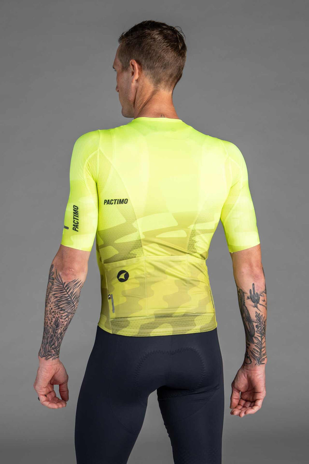 Men's High-Viz Yellow Flyte Cycling Jersey - Back View