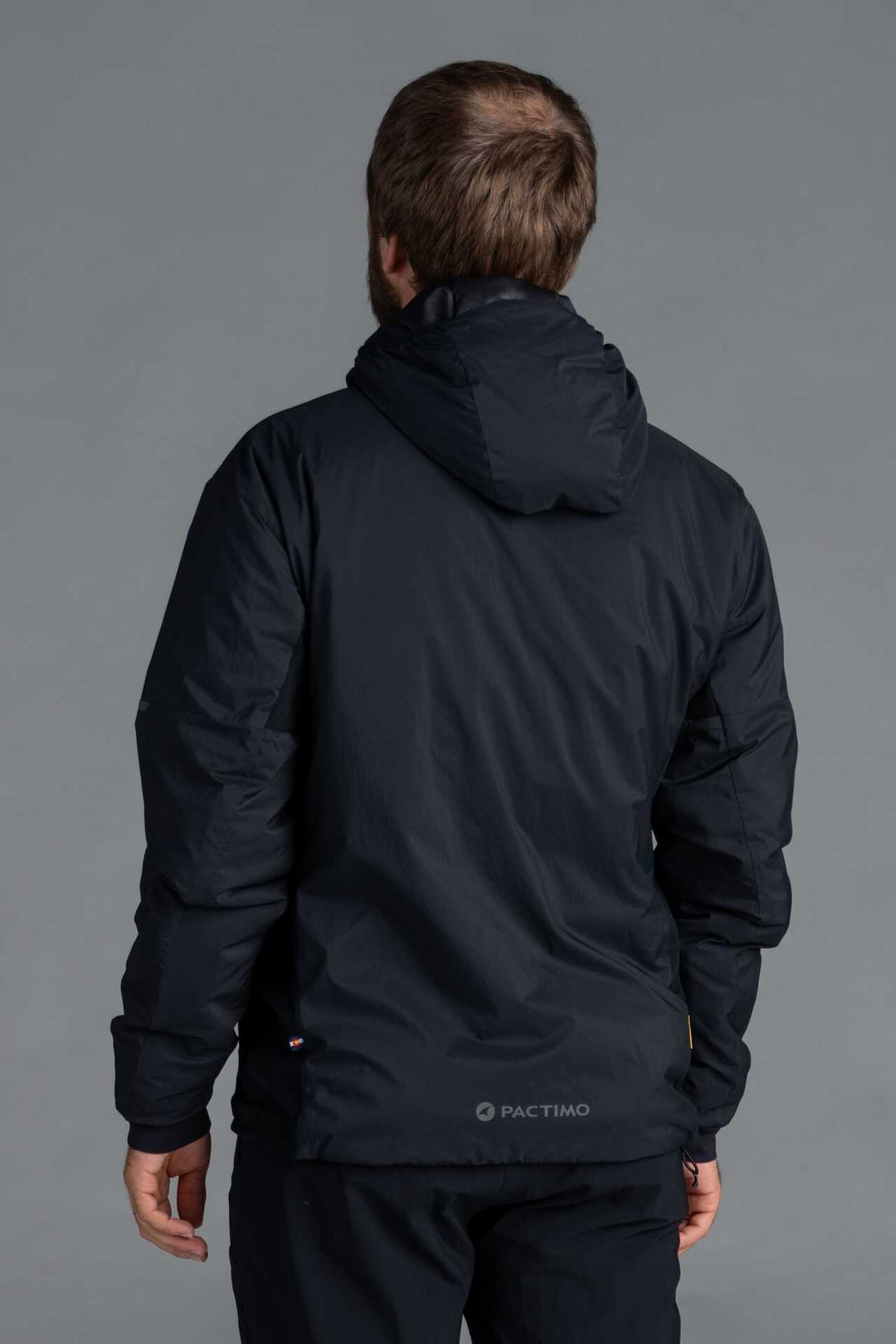 Men's Black Winter Insulated Cycling Jacket - Back View