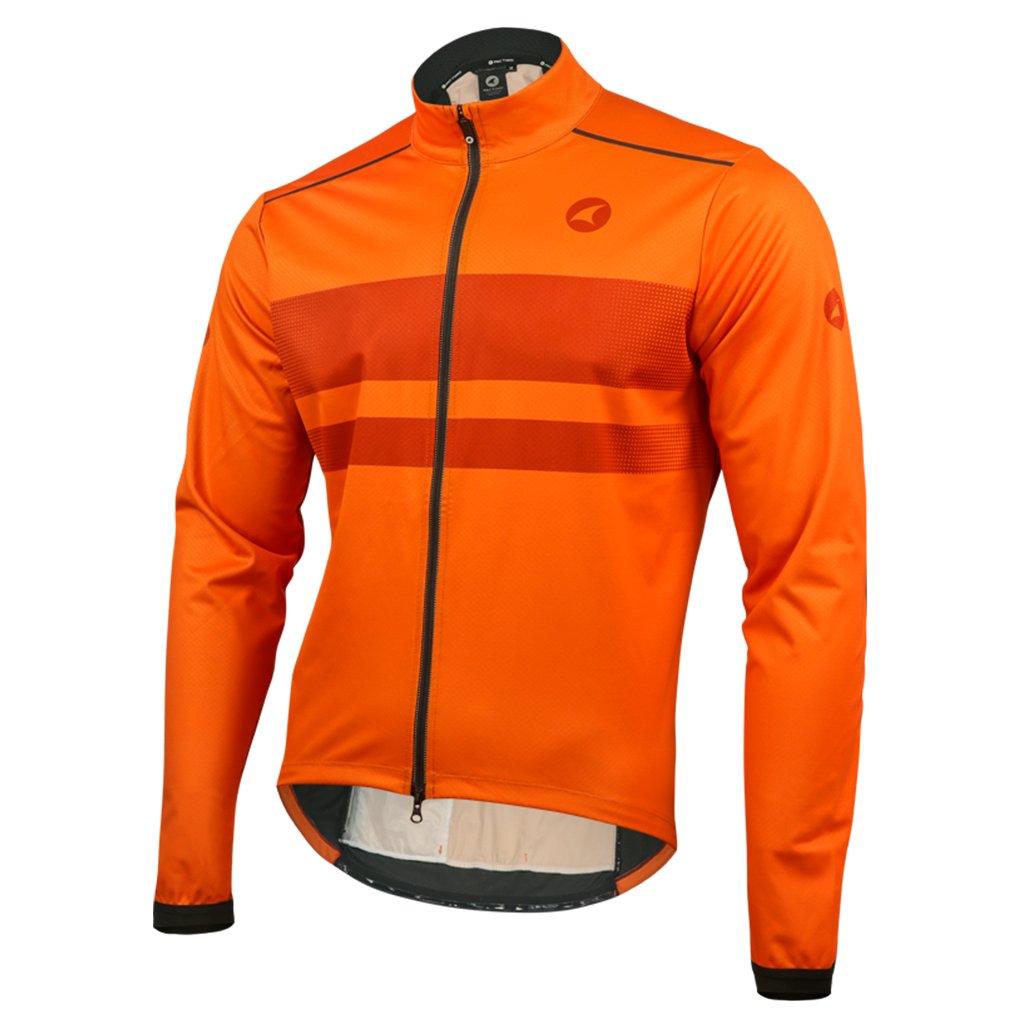 Mens Cycling Jacket for Cool Weather - Front View #color_sunset