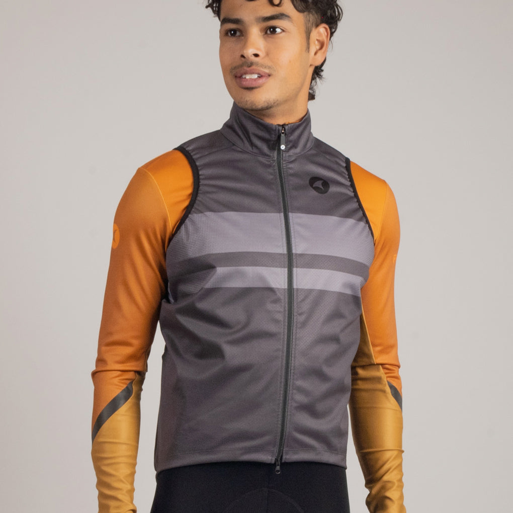 Mens Cycling Vest - Keystone on Body Front View #color_slate
