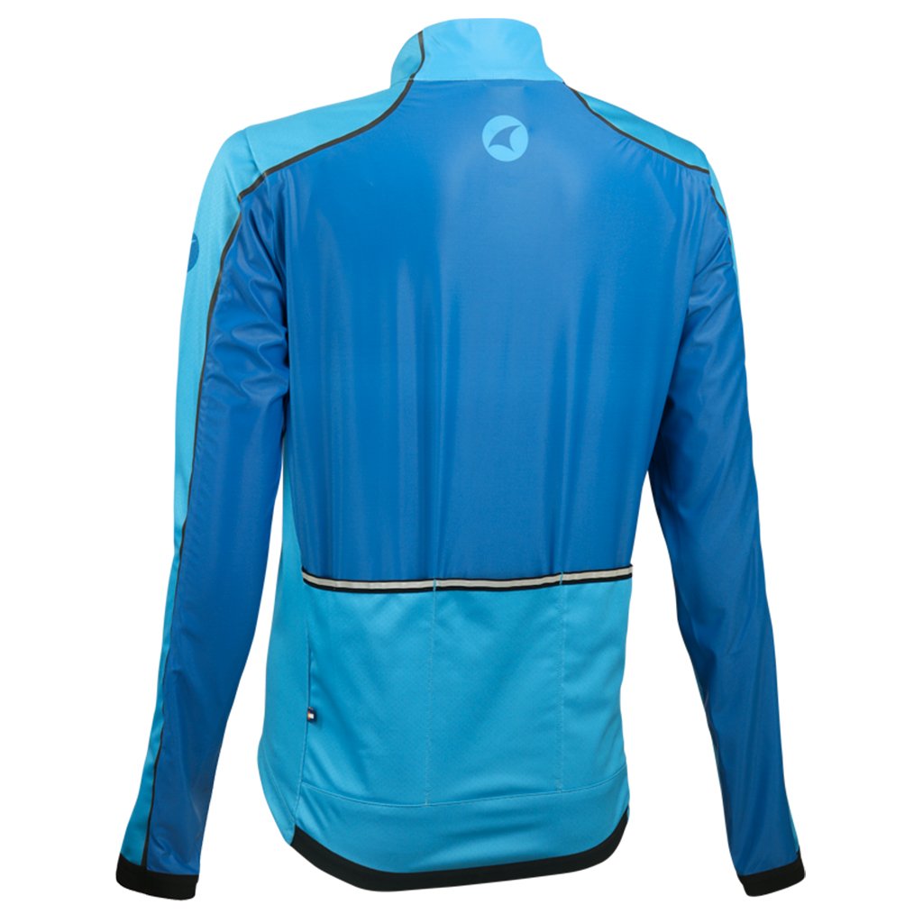 Womens Cycling Jacket for Cool Weather - Back View #color_glacial-blue