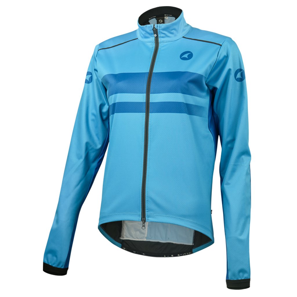 Womens Cycling Jacket for Cool Weather - Front View #color_glacial-blue