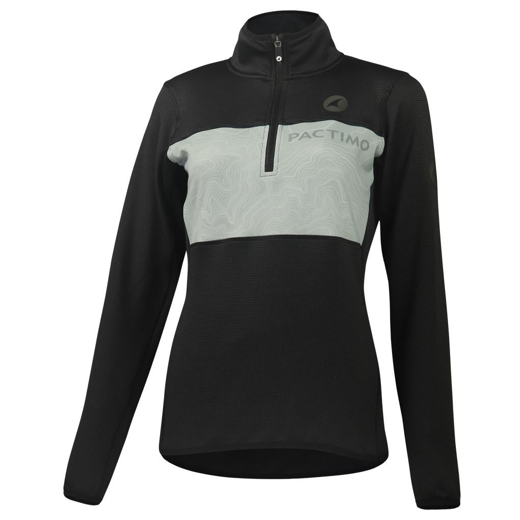 Women's Half Zip Pullover - Front View #color_pewter