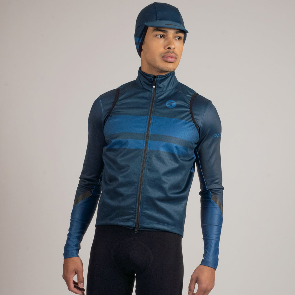 Mens Cycling Vest - Keystone on Body Front View #color_navy