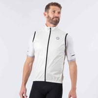 Men's Cool Weather Cycling Vest With Pockets On Body Front #color_dune