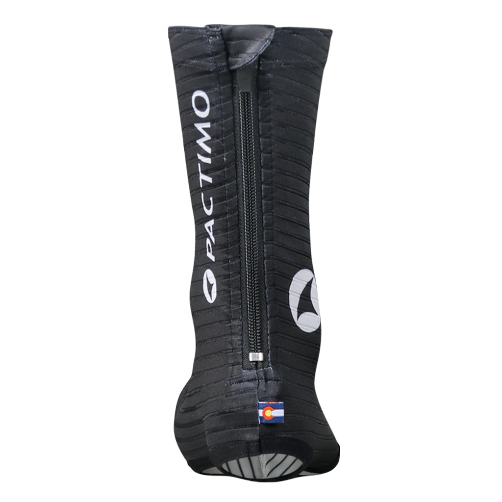Full Zip Cycling Shoe Covers - Back View #color_black