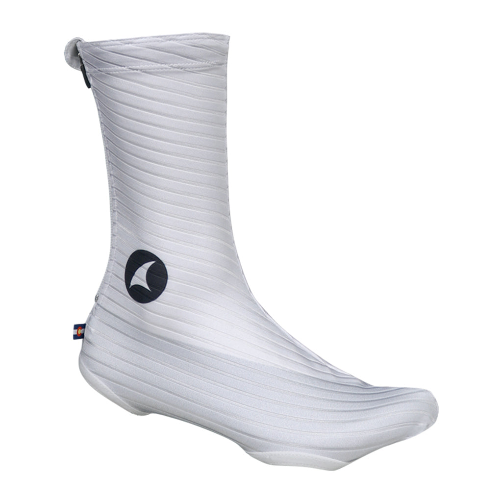 Full Zip Cycling Shoe Covers #color_white